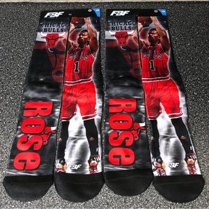 Chicago Bulls NBA FBF Originals Rose #1 Team Graphic Socks Large Sz 10-13 lot 2